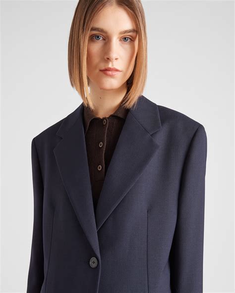 Wool jacket Prada Navy size 50 IT in Wool 